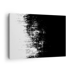 Obraz na plátne - Minimalistická abstrakcia v čiernej a bielej farbe - 70x50cm - Víťazom sa stáva... - Moderná nástenná dekorácia do obývacej izby a spálne ARTTOR