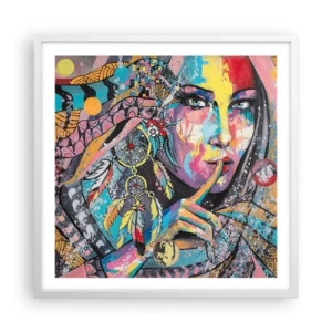 Plagát v bielom ráme - Mlč, než pochopíš - 60x60 cm
