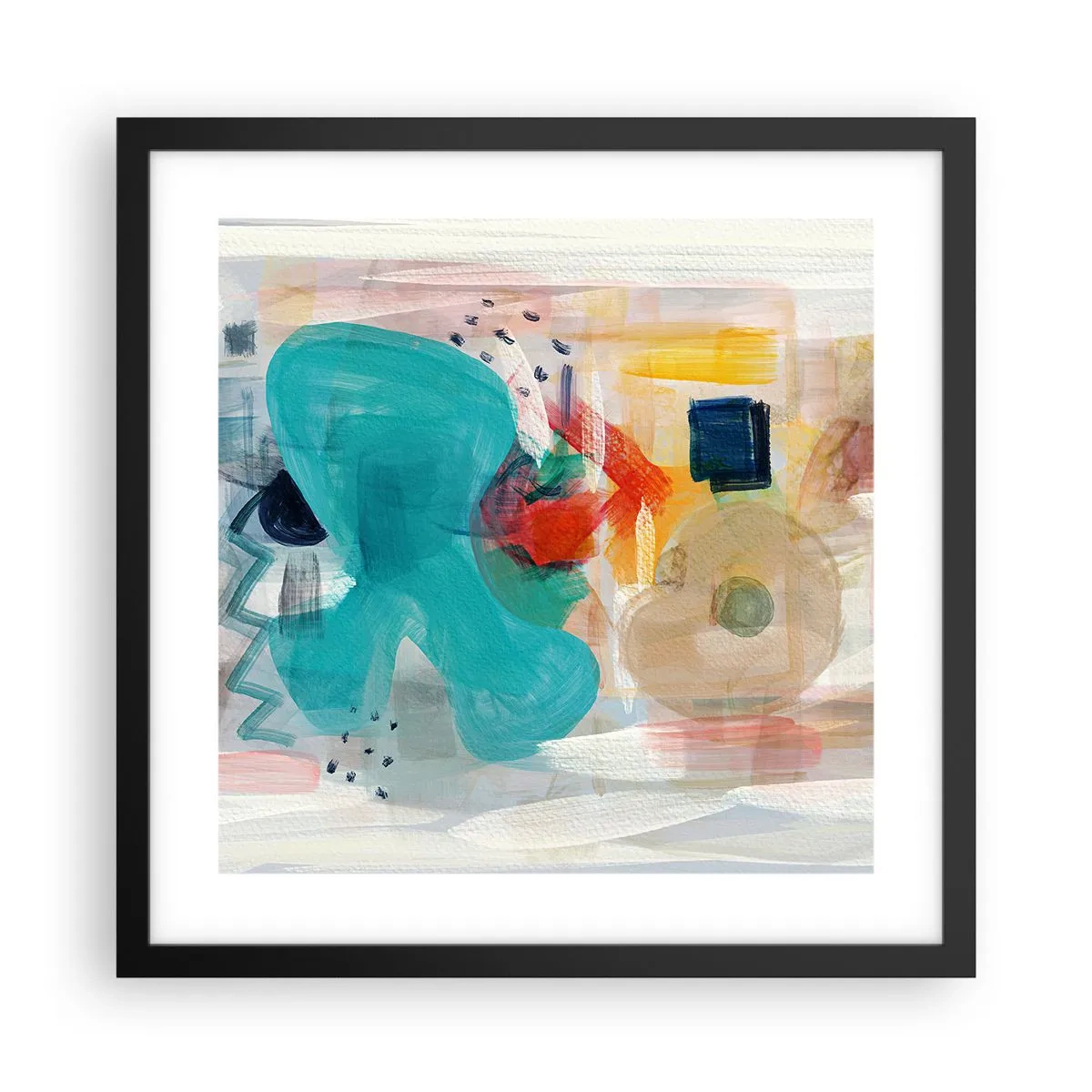 Plagát v čiernom ráme - Farebná hra - 40x40 cm