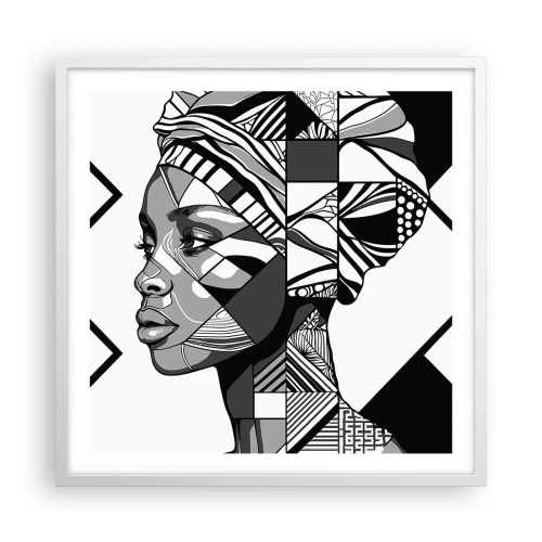 Plagát v bielom ráme - Etnický portrét - 60x60 cm