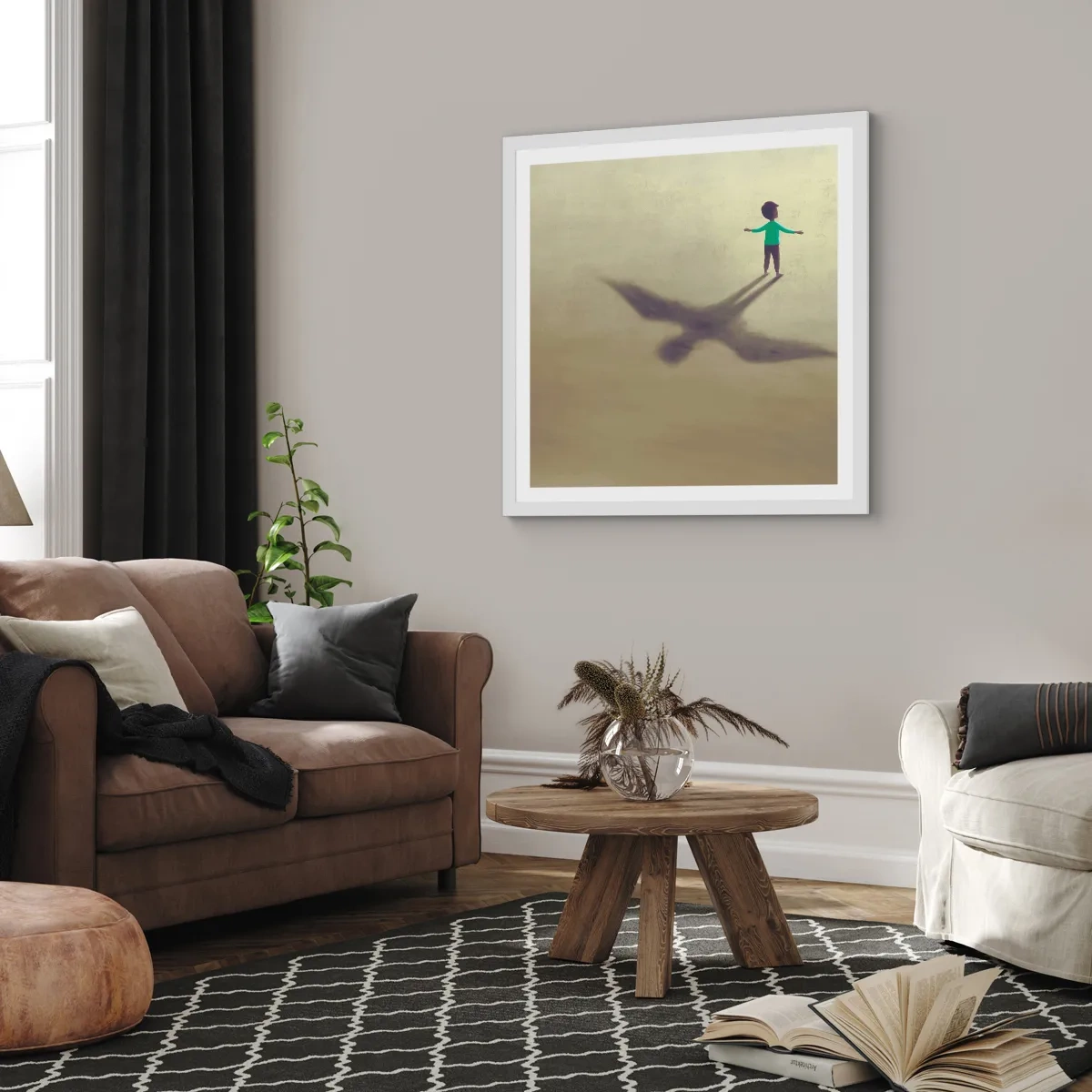 Plagát v bielom ráme - Hrdina budúcnosti - 60x60 cm