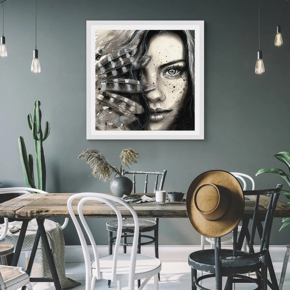 Plagát v bielom ráme - Divoká krása - 40x40 cm