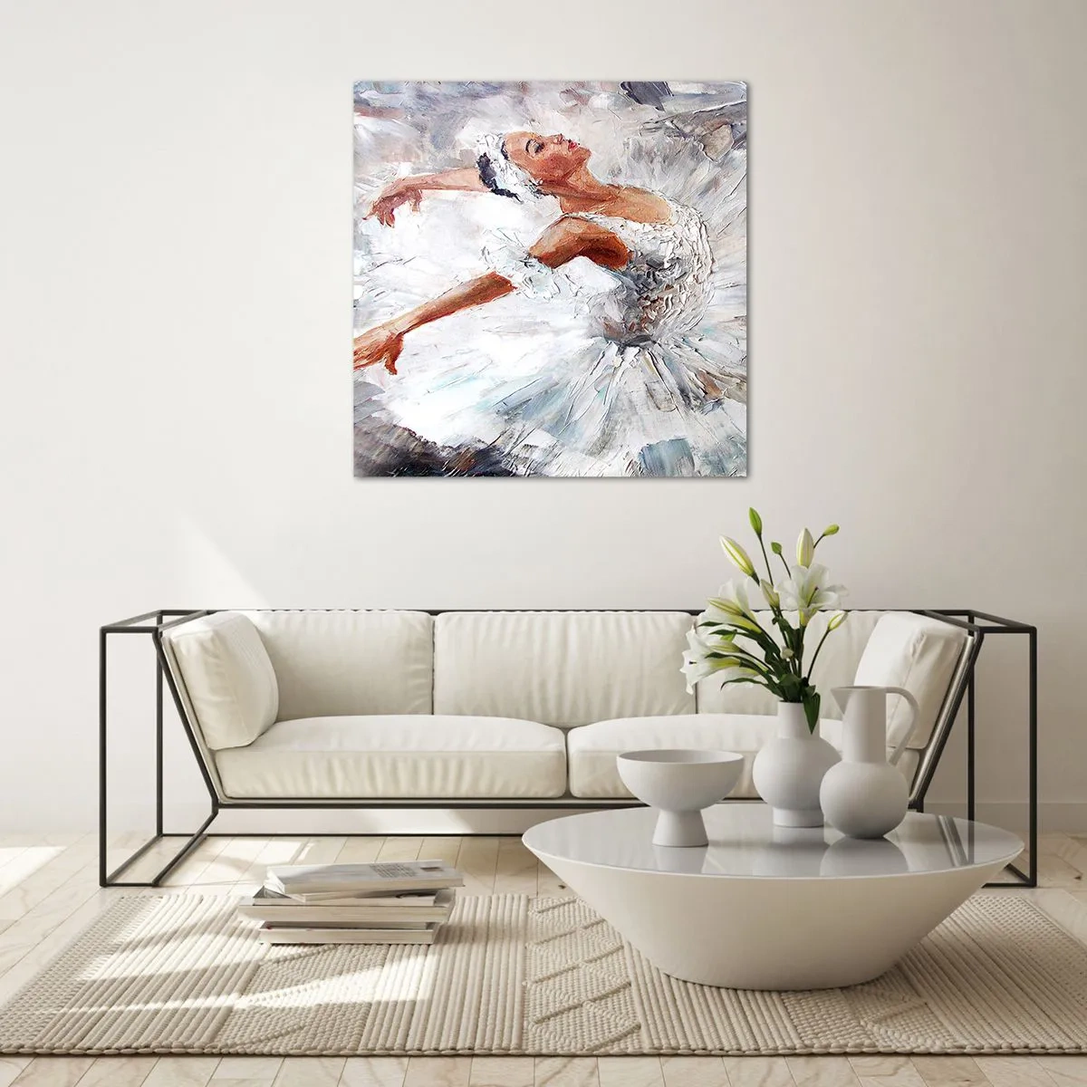 Obraz na skle - Jemná a ľahká ako tyl - 50x50 cm