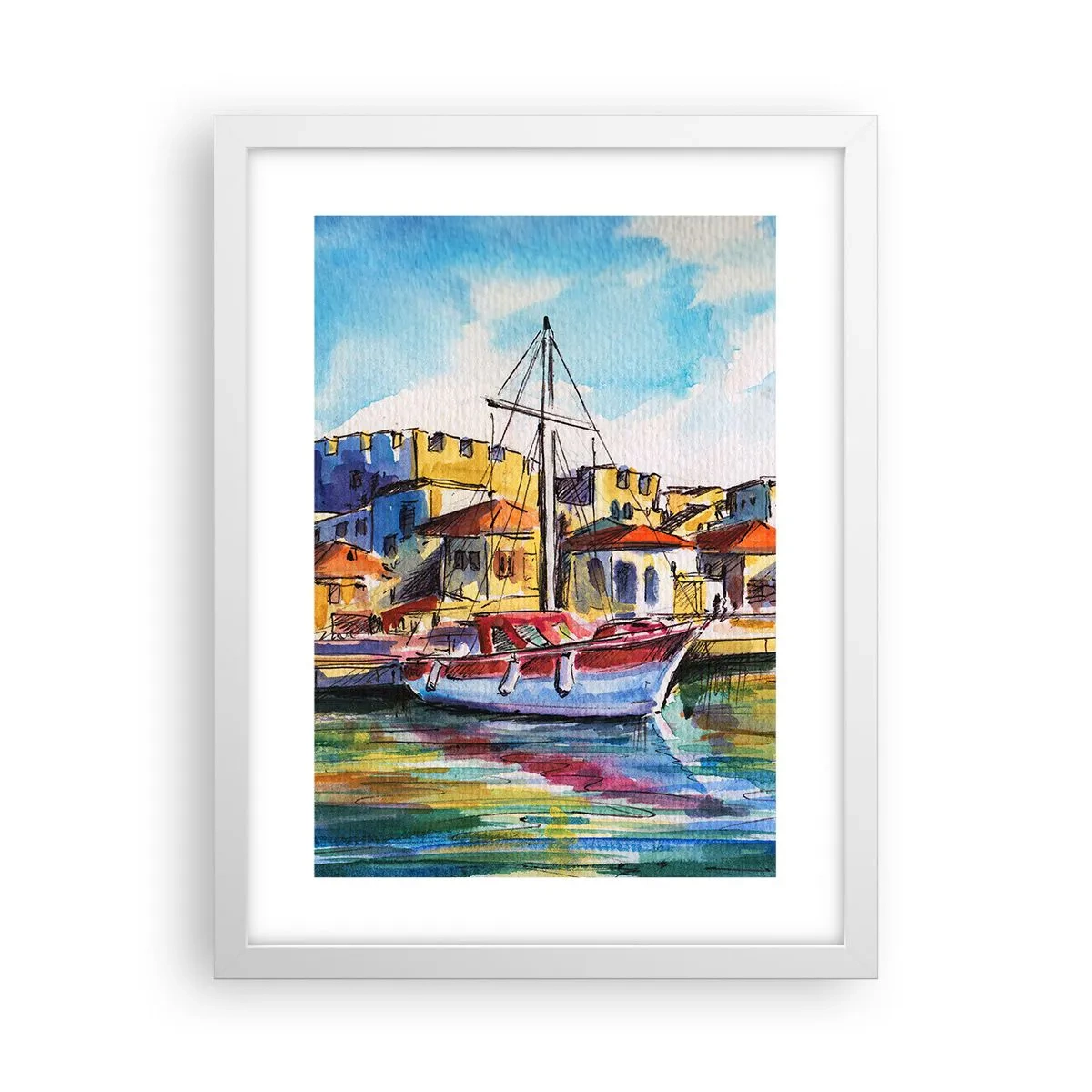 Plagát v bielom ráme - Dúhové popoludnie - 30x40 cm