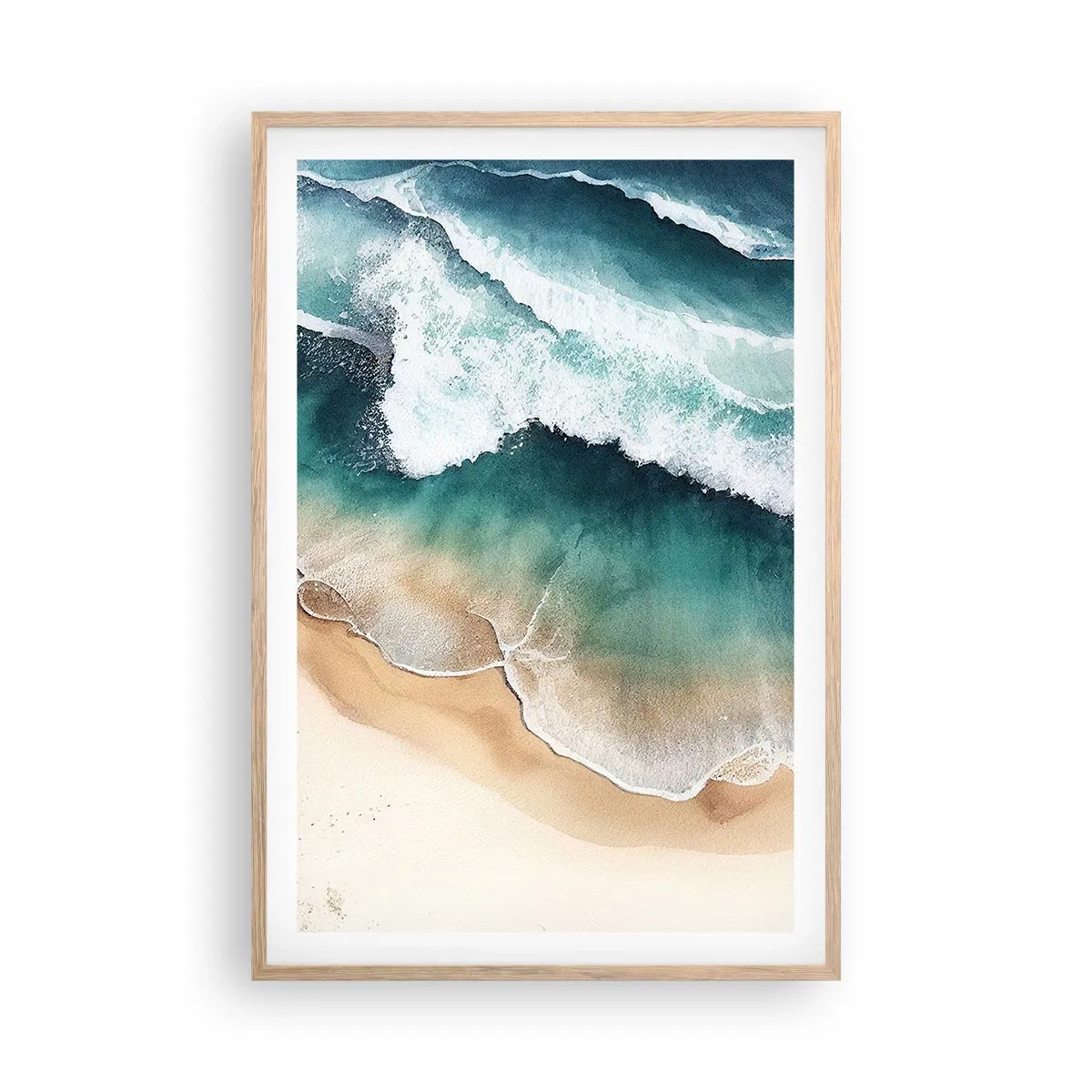 Plagát v ráme zo svetlého duba - Odveké stretnutie - 61x91 cm