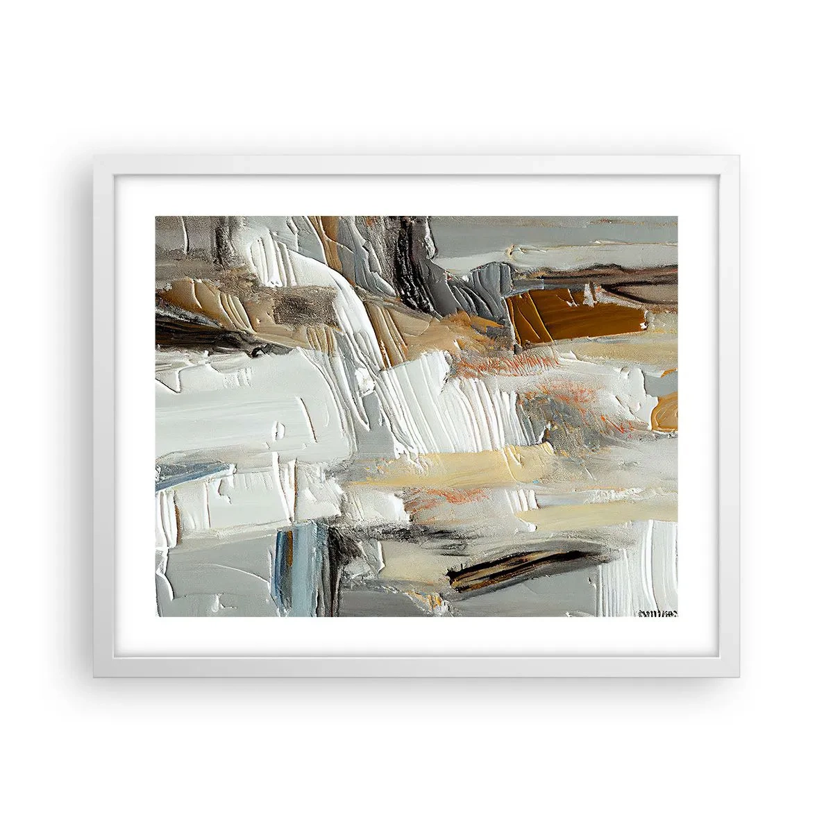 Plagát v bielom ráme - Farebné nahromadenie - 50x40 cm