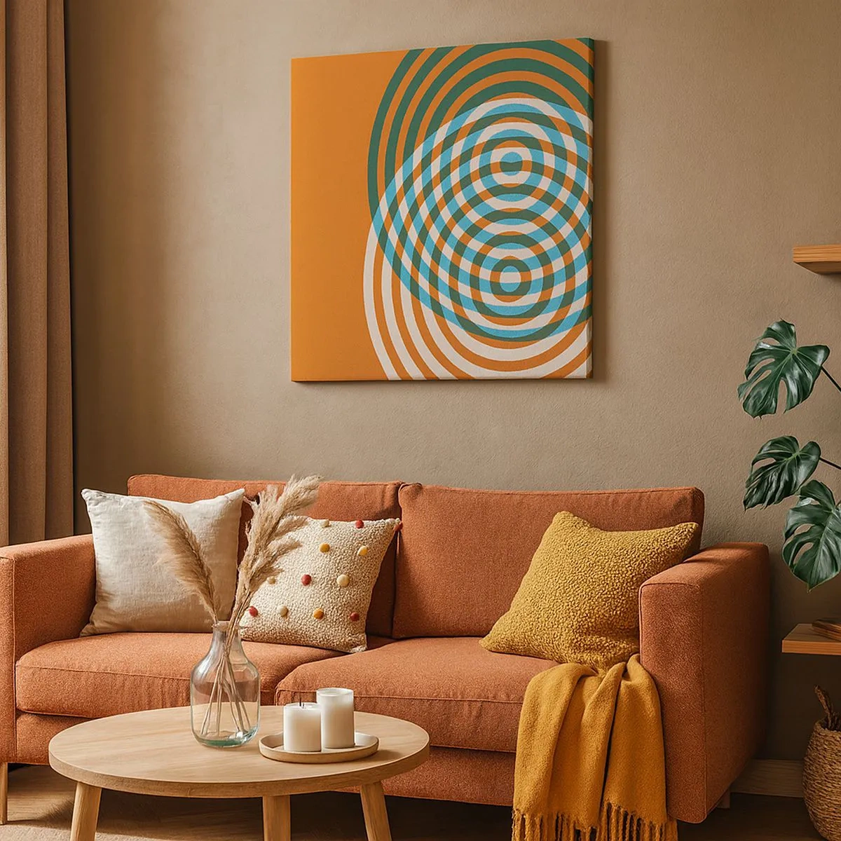 Obraz na plátne - Abstraktná kruhová variácia - 30x30 cm