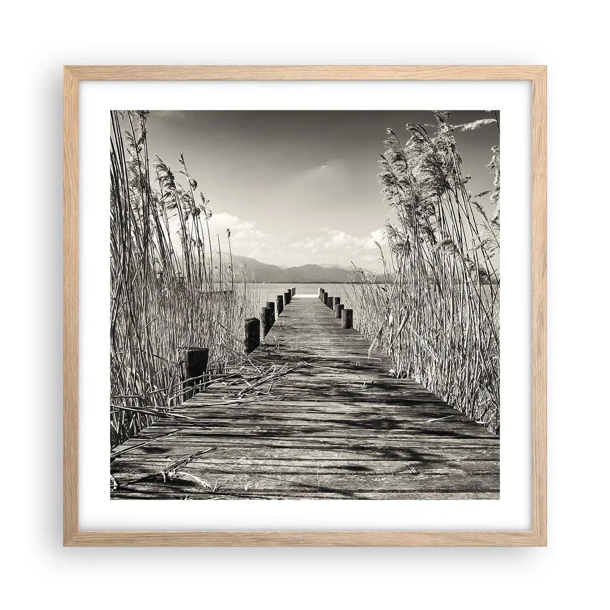 Plagát v ráme zo svetlého duba - V ústraní tráv - 50x50 cm