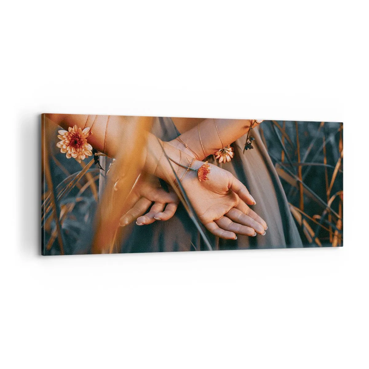 Obraz na plátne - Prepojená s prírodou - 100x40 cm