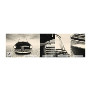 Vzorka samolepiacej fototapety Deluxe Sticker - Ako ma nemilovať? - Auto, Vintage, Čierna a biela - 100x30 cm