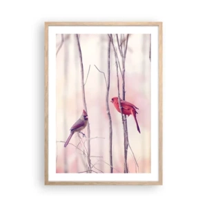 Plagát v ráme zo svetlého duba - Príbeh ružového lesa - 50x70 cm