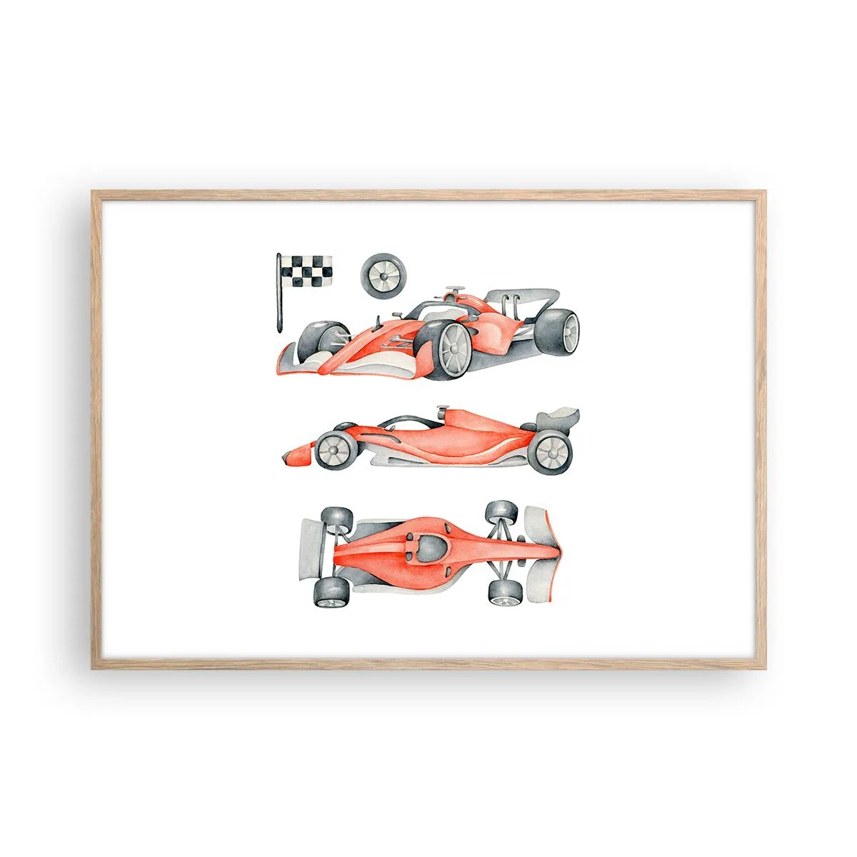 Plagát v ráme zo svetlého duba - Dobehnúť sen - 100x70 cm