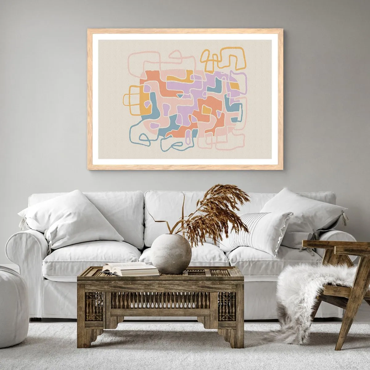 Plagát v ráme zo svetlého duba - Labyrint – veselé dobrodružstvo - 91x61 cm