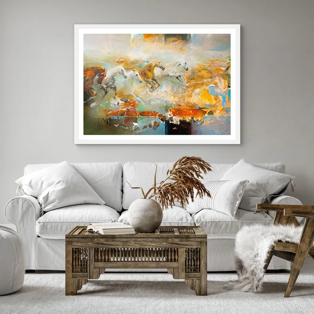 Plagát v bielom ráme - Cvála svetlom - 40x40 cm