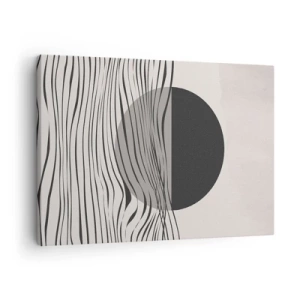 Obraz na plátne - Abstraktné čiary a geometrické tvary v tlmených farbách - 70x50cm - Polovičná kompozícia - Moderná nástenná dekorácia do obývacej izby a spálne ARTTOR
