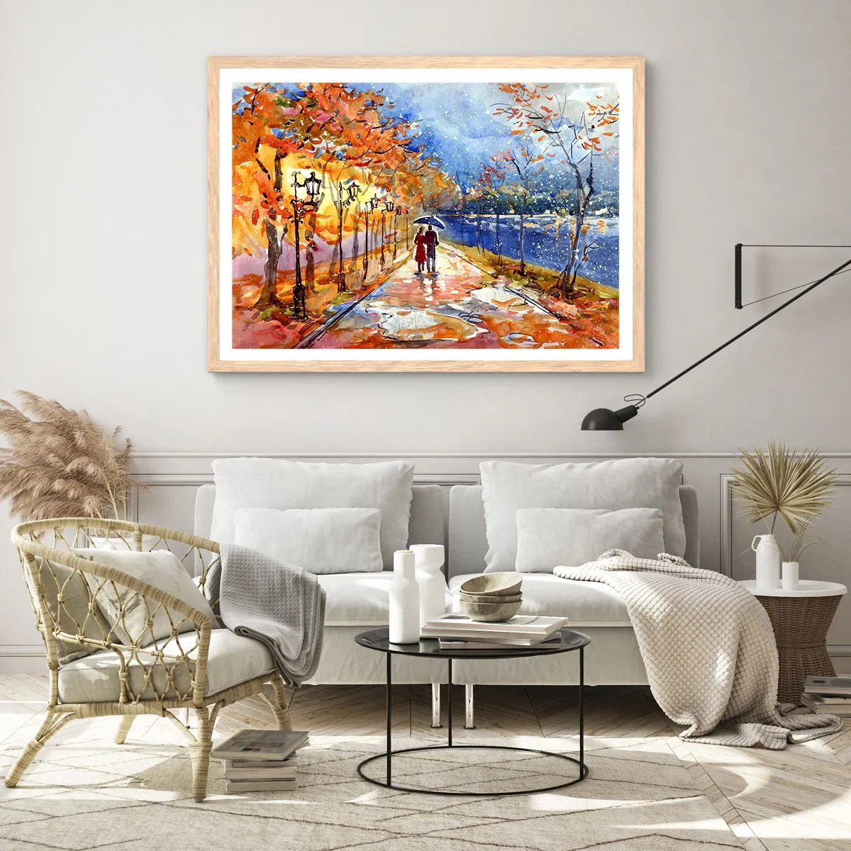 Plagát v ráme zo svetlého duba - Spoločne k hranici času - 100x70 cm