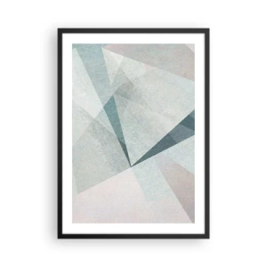 Plagát v čiernom ráme - Geometrické tvary v pastelových odtieňoch - 50x70cm - V kľude, ale dynamicky - Moderná nástenná dekorácia do obývacej izby a spálne ARTTOR