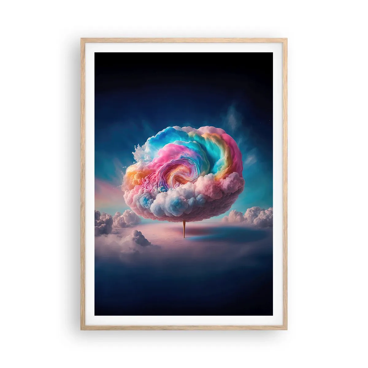 Plagát v ráme zo svetlého duba - Sen o zábavnom parku - 70x100 cm