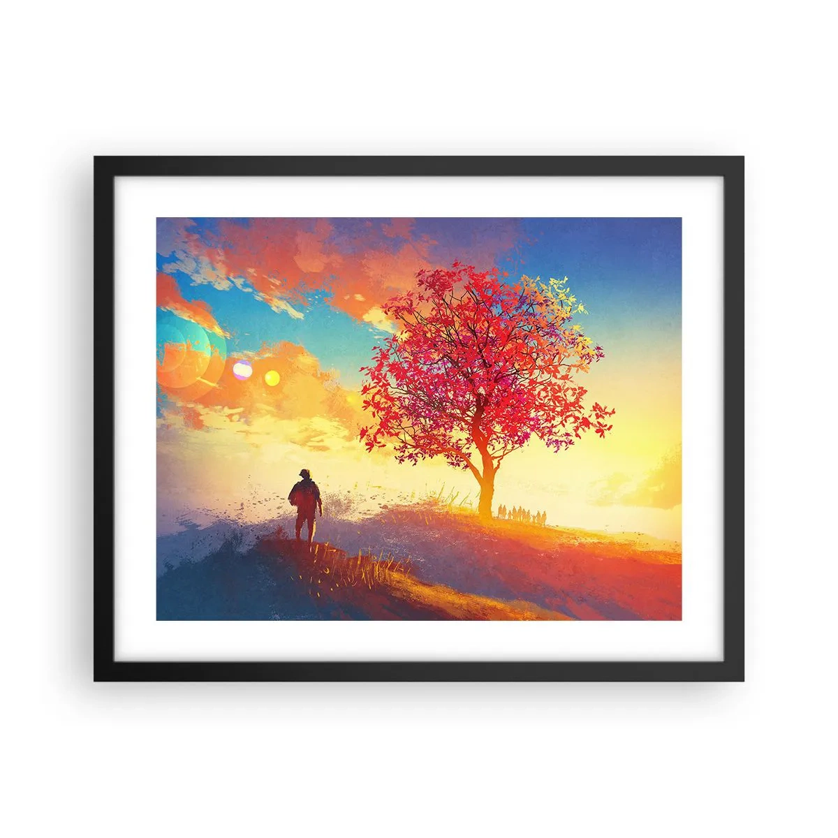 Plagát v čiernom ráme - Pútnik pri cieli - 50x40 cm