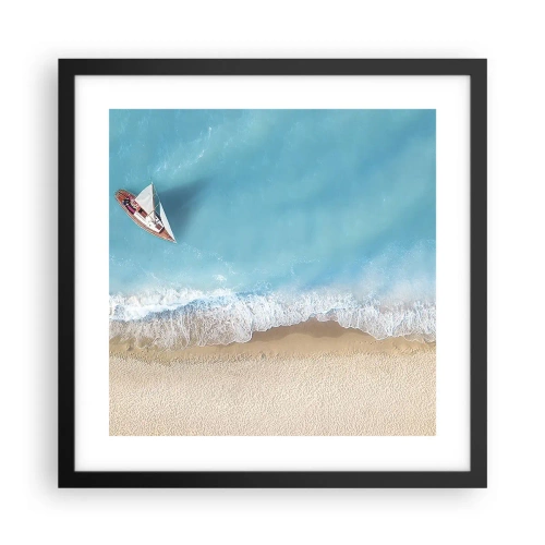 Plagát v čiernom ráme - Na hranici modrej a zlatej - 40x40 cm