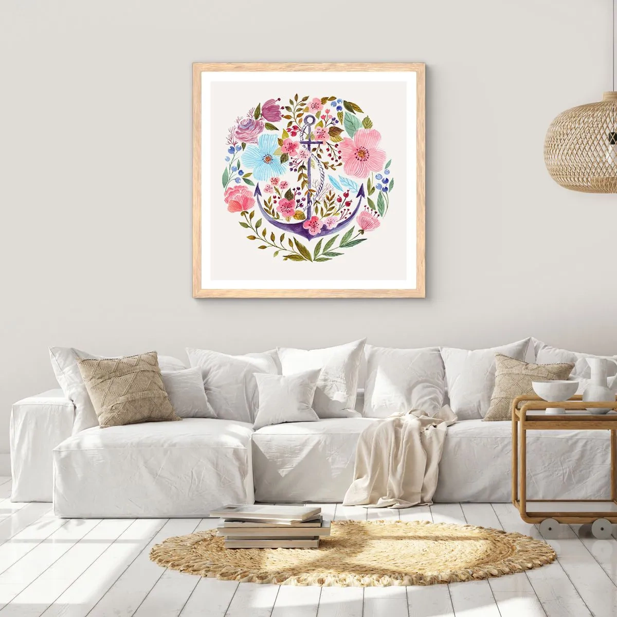 Plagát v ráme zo svetlého duba - Námorníkov krásny sen - 50x50 cm