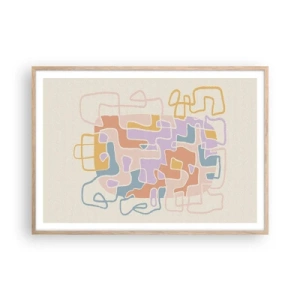 Plagát v ráme zo svetlého duba - Labyrint – veselé dobrodružstvo - 100x70 cm