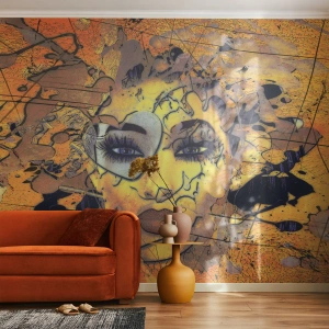 Samolepiaca Fototapeta Deluxe Sticker - Slnečná krása - Abstrakcia, Ženská tvár, Oči - 100x70 cm