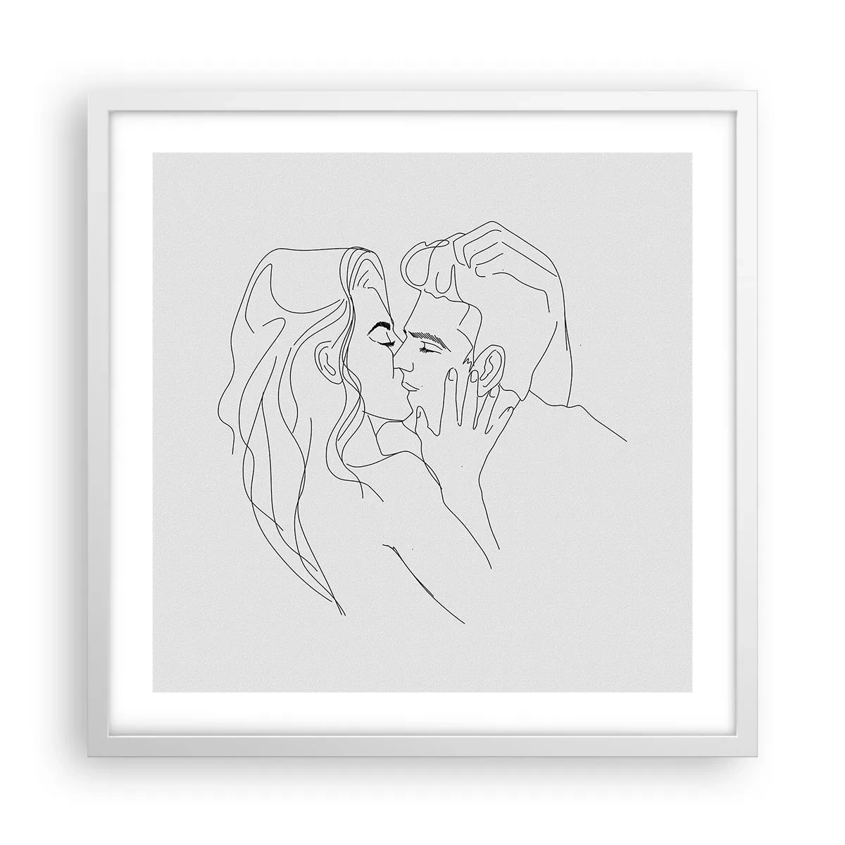 Plagát v bielom ráme - Jedným ťahom - 50x50 cm