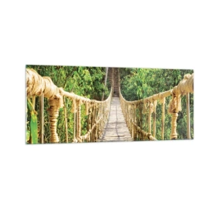 Obraz na skle - Zavesený v zelenej - 100x40 cm
