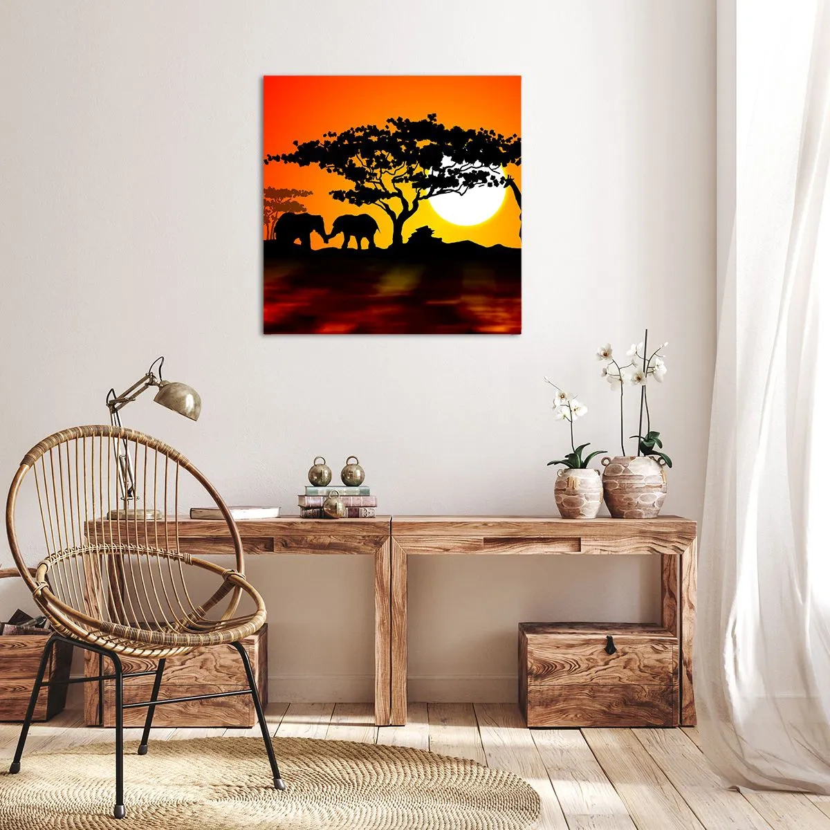 Obraz na plátne - Stretnutie na savane - 50x50 cm