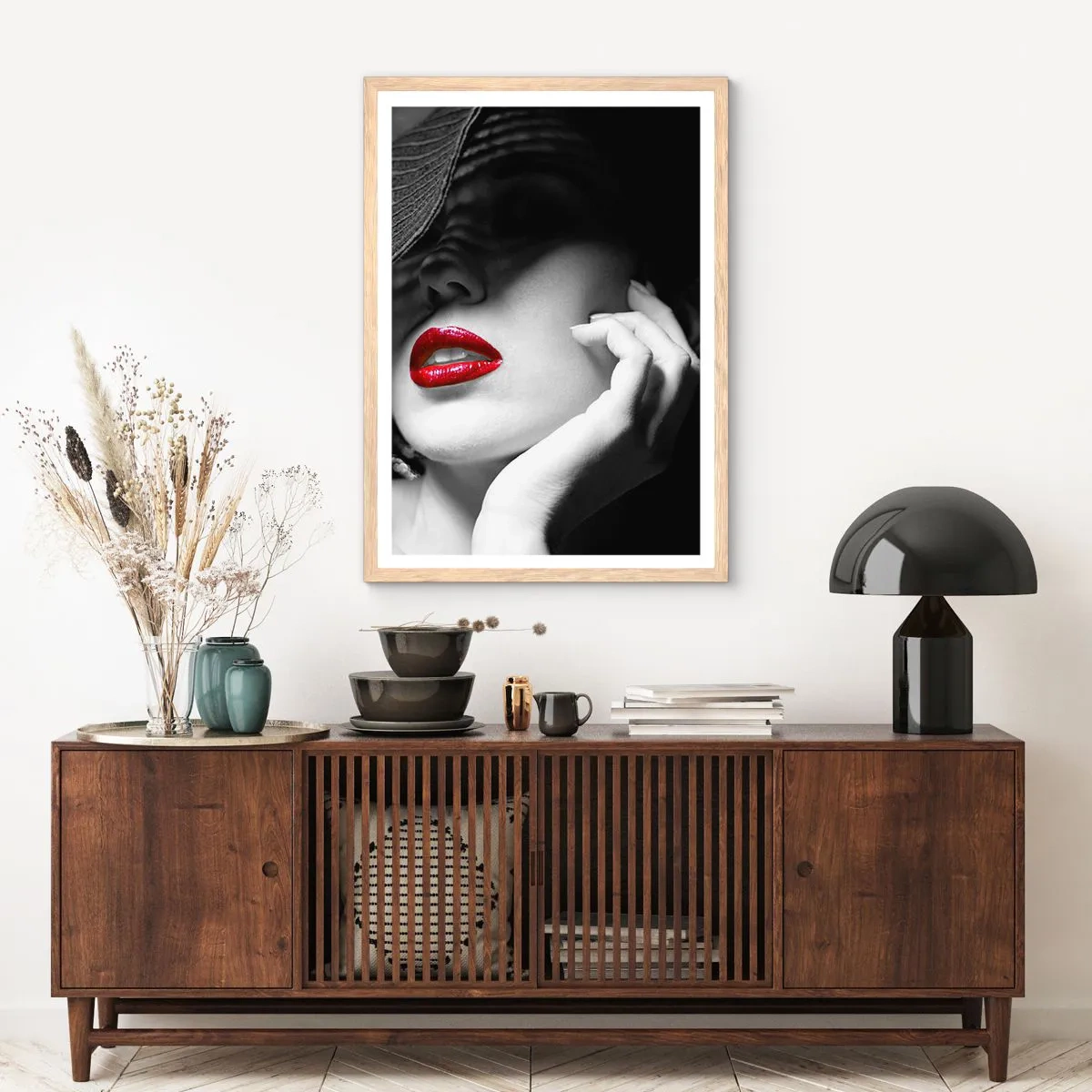 Plagát v ráme zo svetlého duba - Štúdia v šarlátovej - 40x50 cm
