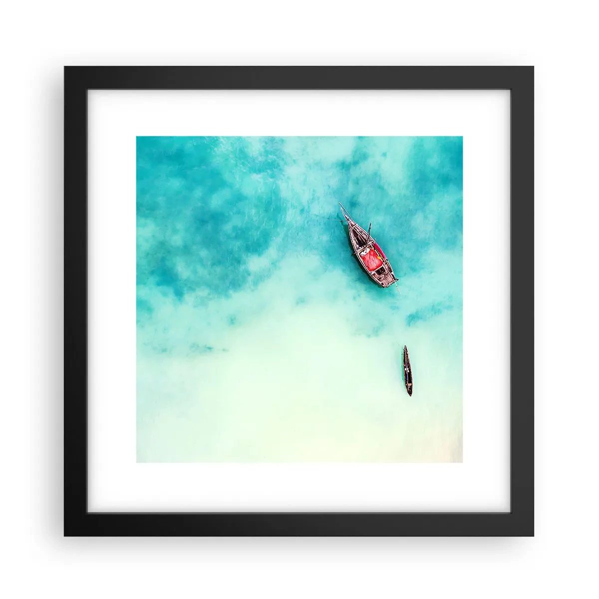 Plagát v čiernom ráme - Pretože na plážach Zanzibaru, keď je prebytok vody… - 30x30 cm