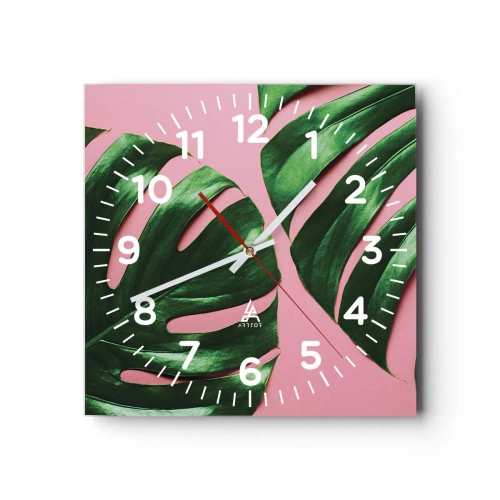 Nástenné hodiny - Zelené rendez-vous - 30x30 cm