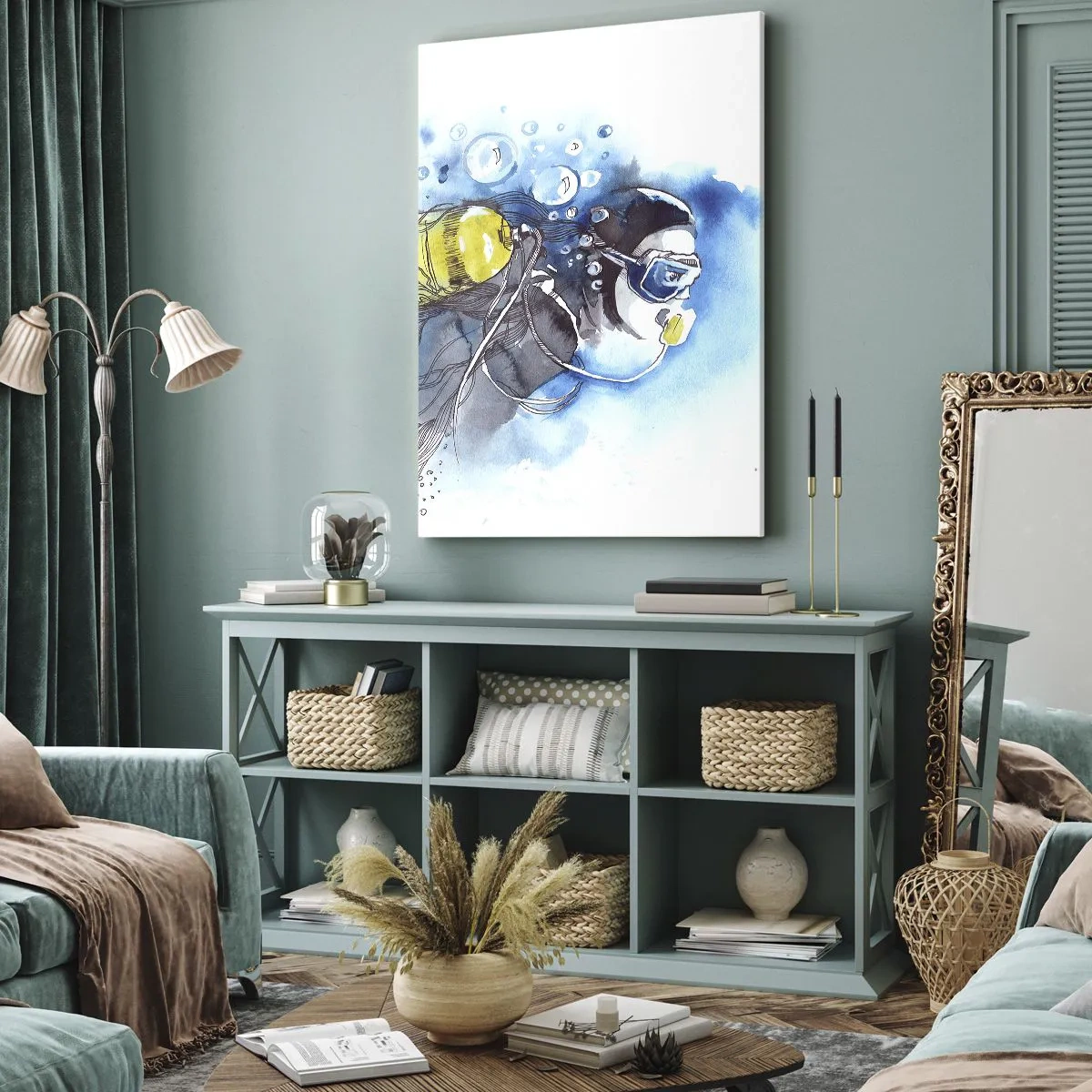 Obraz na plátne - Veľká modrá - 50x70 cm