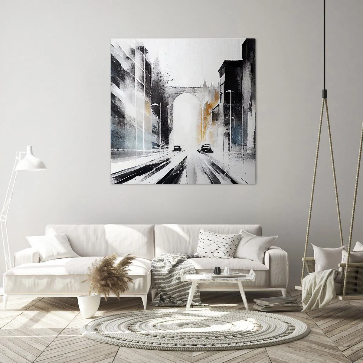 Obraz na plátne - Štúdia mesta: architektúra a pohyb - 30x30 cm