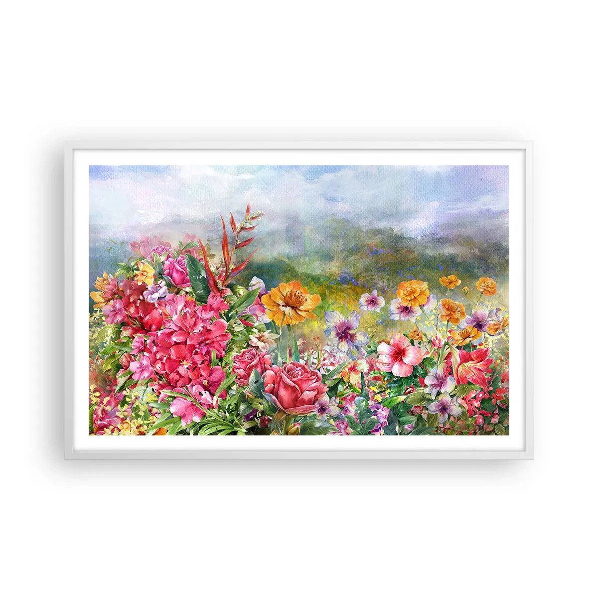 Plagát v bielom ráme - Záhrada, ktorá sa zbláznila - 91x61 cm