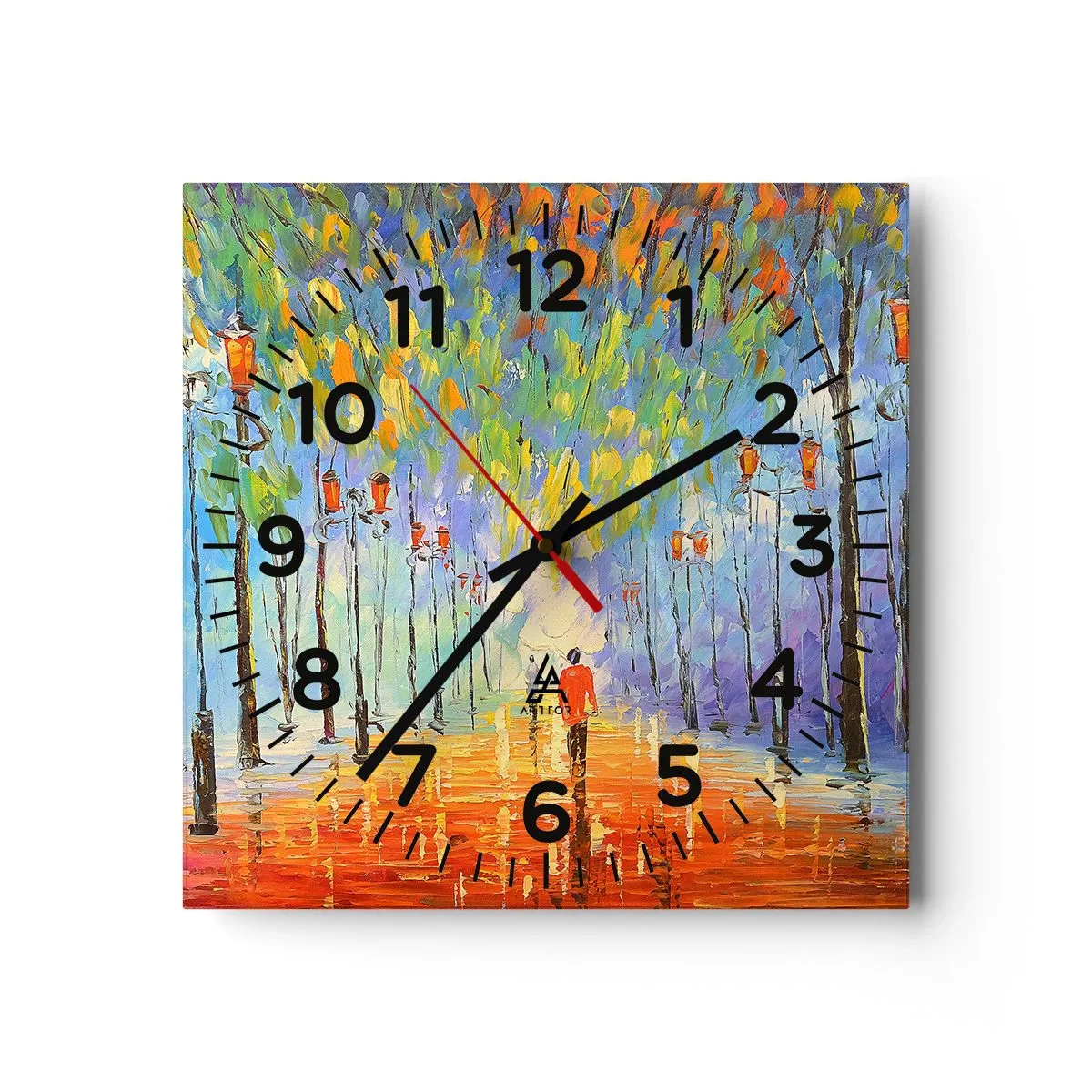 Nástenné hodiny - Nočná pieseň dažďa - 30x30 cm