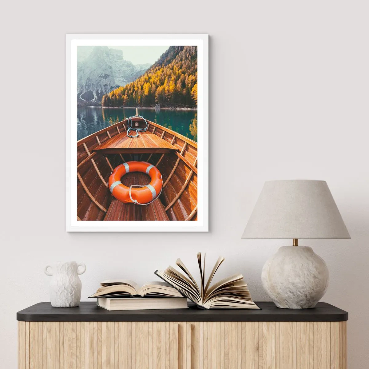 Plagát v bielom ráme - Horská túra - 61x91 cm