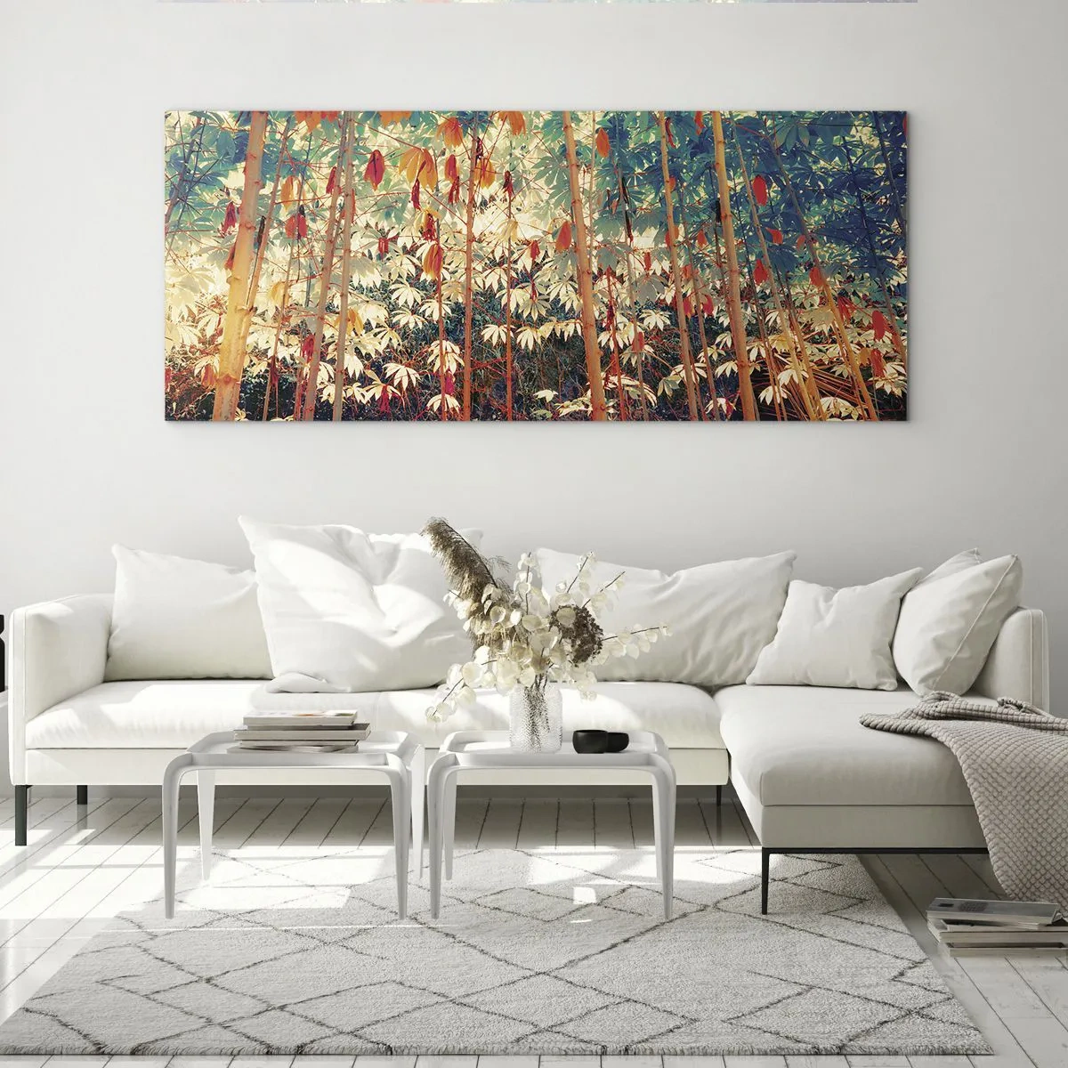 Obraz na skle - Tajný život listov - 100x40 cm