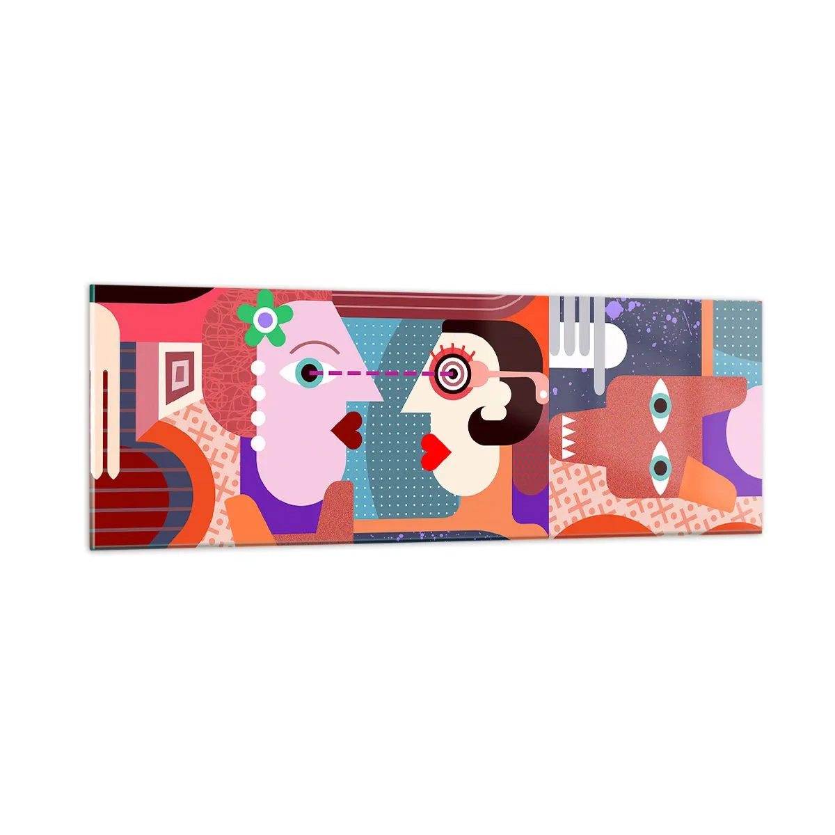 Obraz na skle - Tvárou v tvár - 90x30 cm