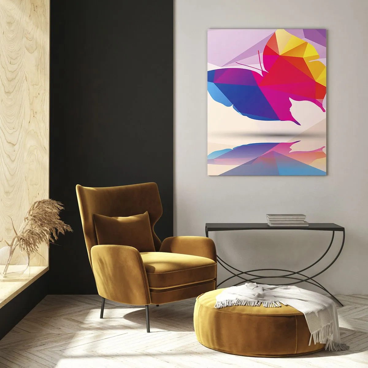 Obraz na skle - Motýlia dúha - 50x70 cm