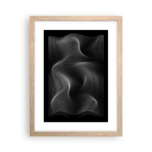 Plagát v ráme zo svetlého duba - Tanec svetla v priestore - 30x40 cm