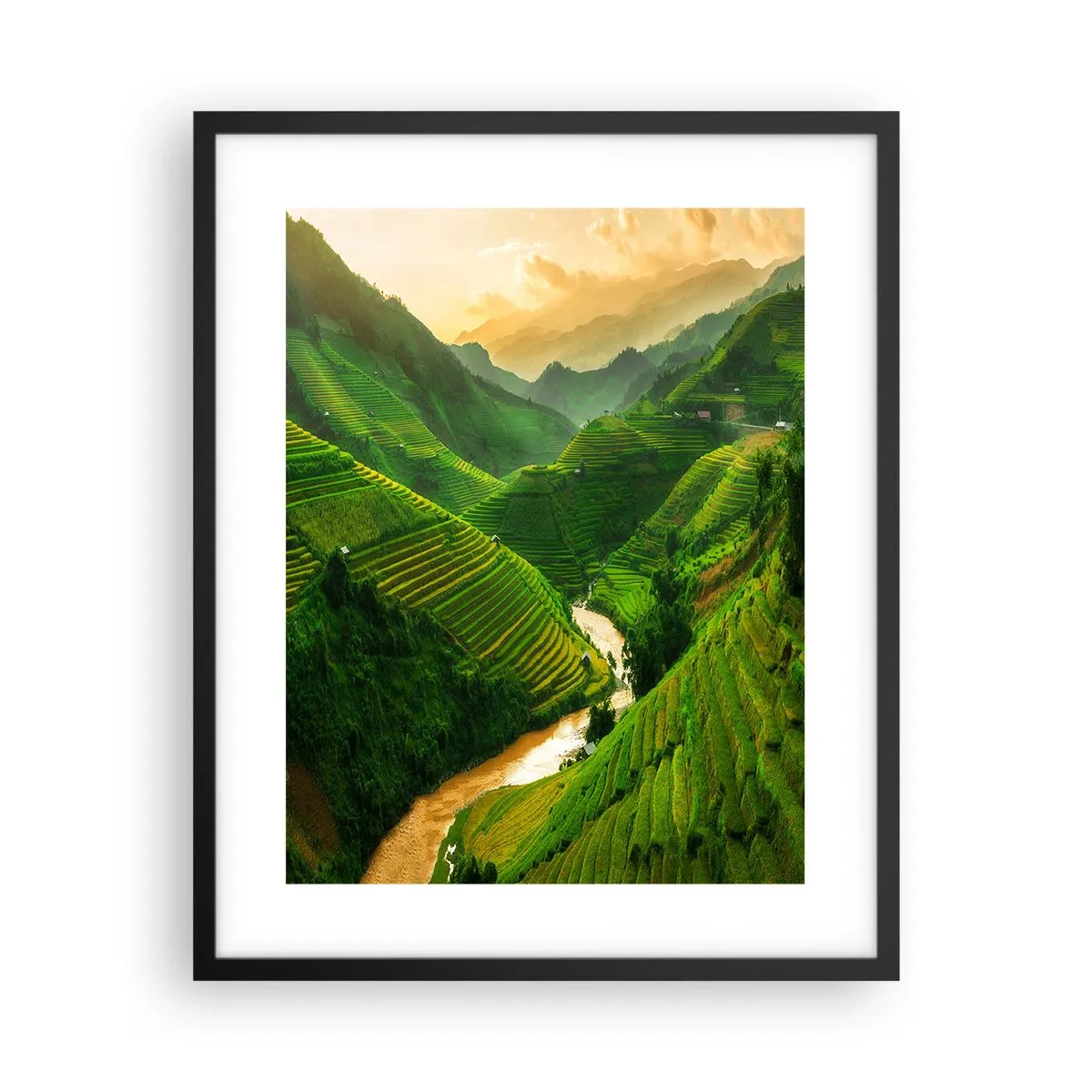 Plagát v čiernom ráme - Vietnamské údolie - 40x50 cm