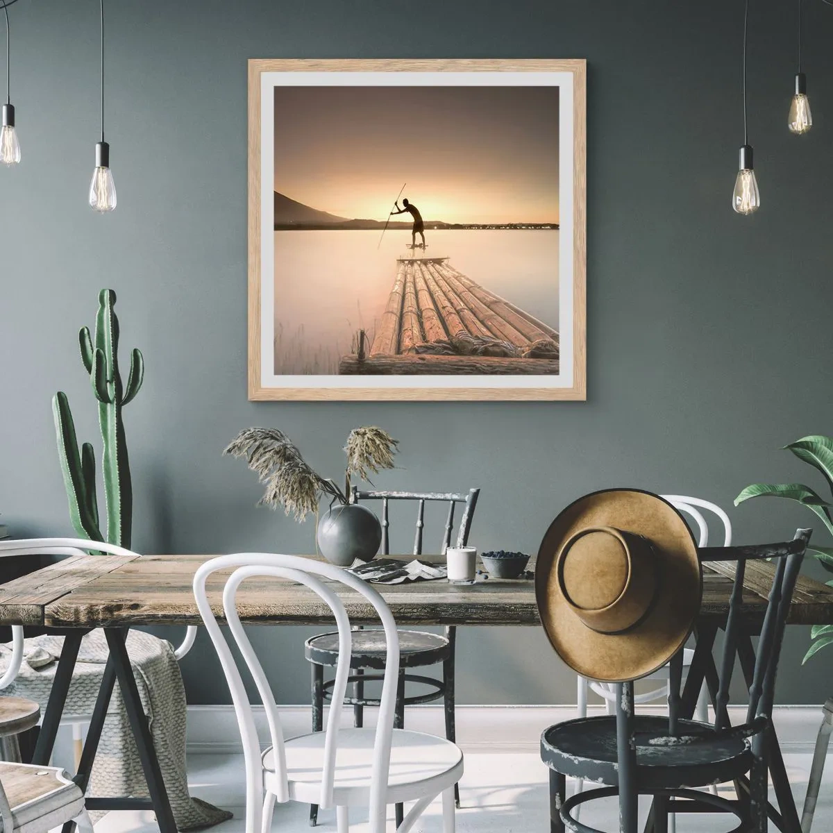 Plagát v ráme zo svetlého duba - Pred odpočinkom - 40x40 cm