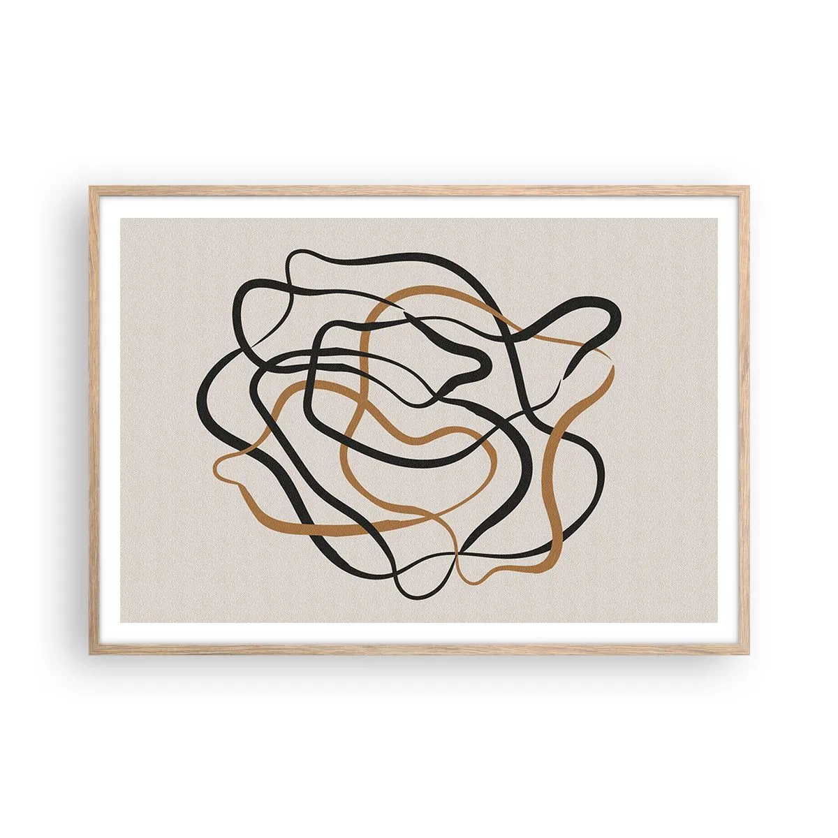 Plagát v ráme zo svetlého duba - Všetko sa pokrútilo - 100x70 cm