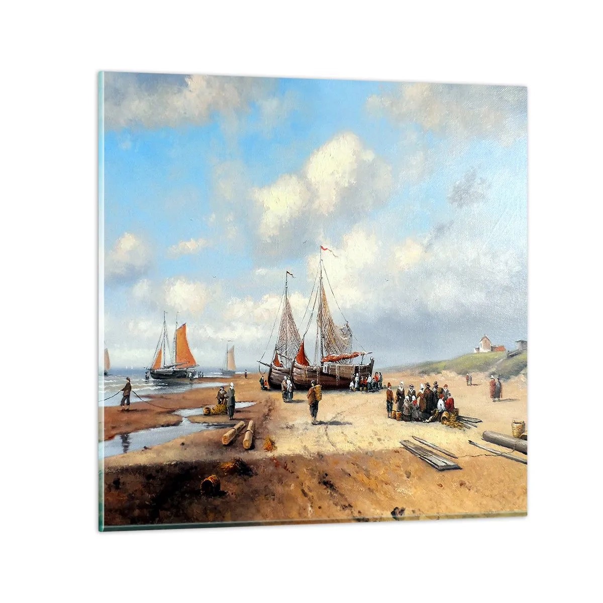 Obraz na skle - Po úspešnom rybolove - 40x40 cm