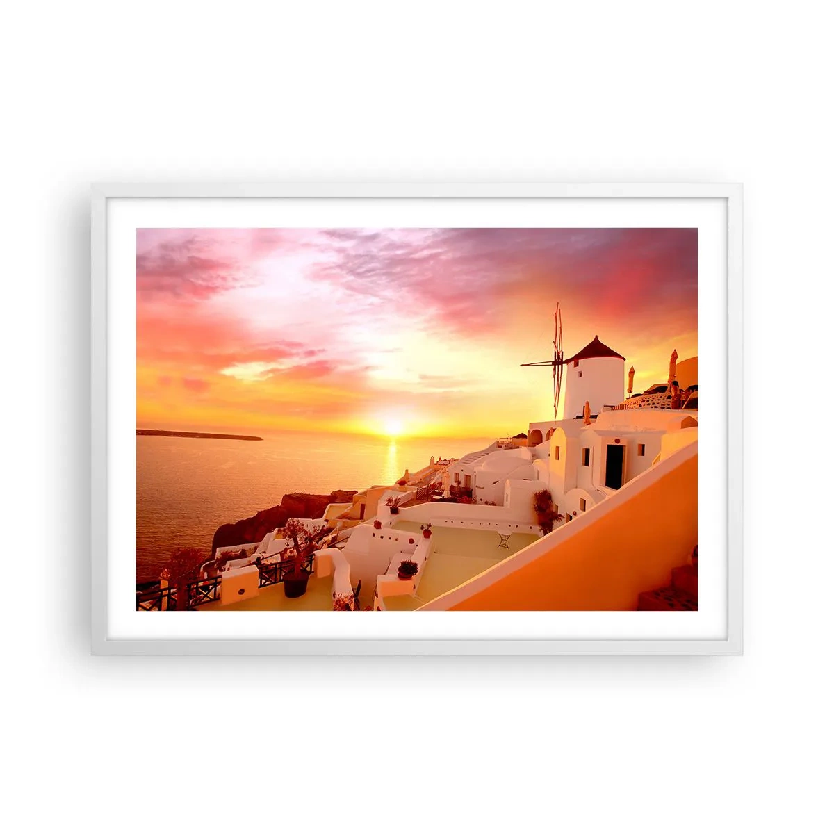 Plagát v bielom ráme - Rozplynúť sa v bielej a zlatej - 70x50 cm