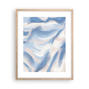 Plagát v ráme zo svetlého duba - Modré kolísanie - 40x50 cm