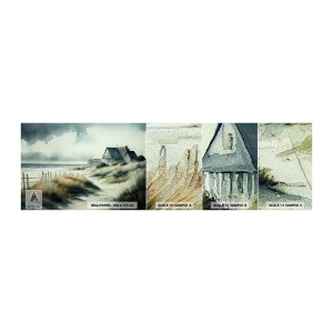 Vzorka samolepiacej fototapety Deluxe Sticker - Ďaleko od zhonu - Dom, Pláž, More - 100x30 cm