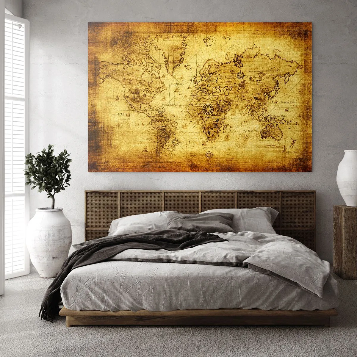 Obraz na skle - Stará mapa sveta - 70x50cm - Tento svet je divný - Moderná nástenná dekorácia do obývacej izby a spálne ARTTOR